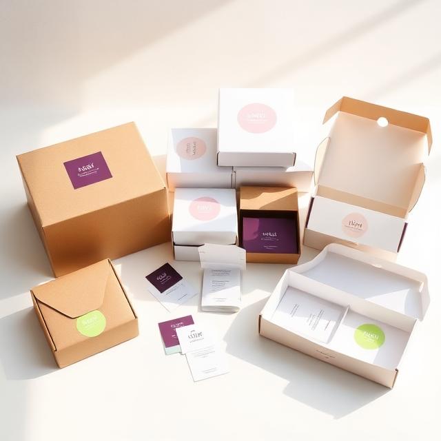 Custom packaging studio with printed mailer / shipping boxes and folding cartons